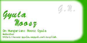 gyula moosz business card